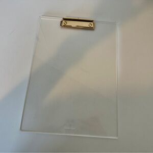 Russell + Hazel acrylic clip board with gold-toned hardware, clear clip board